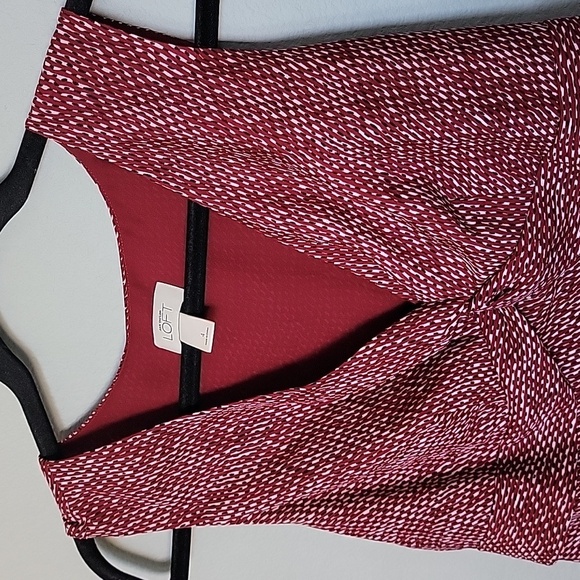 Loft size 4 twist front sleeveless blouse 90's Y2K Workplace Siren - Picture 4 of 8